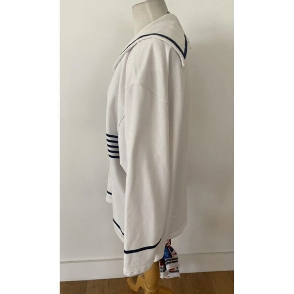 Needle & Threads Women's 3X Ivory/Navy Nautical Knit Top Long Sleeve - Picture 2 of 11